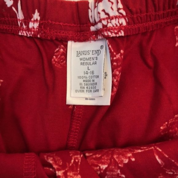 Lands' End Red and White Flower Shorts - Picture 2 of 3
